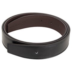 HERMES black brown 32mm Reversible Belt Strap 85 Box / Togo leather