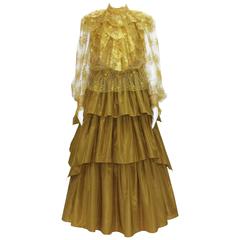 Vintage Automne-Hiver 1980 Christian Dior Numbered Silk Skirt Set