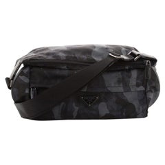 Prada Camouflage Buckle Flap Crossbody Bag Printed Tessuto