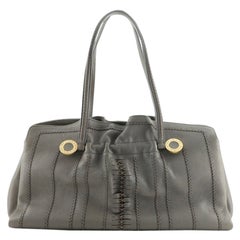 Bvlgari Pleated Tote Stitched Leather Large