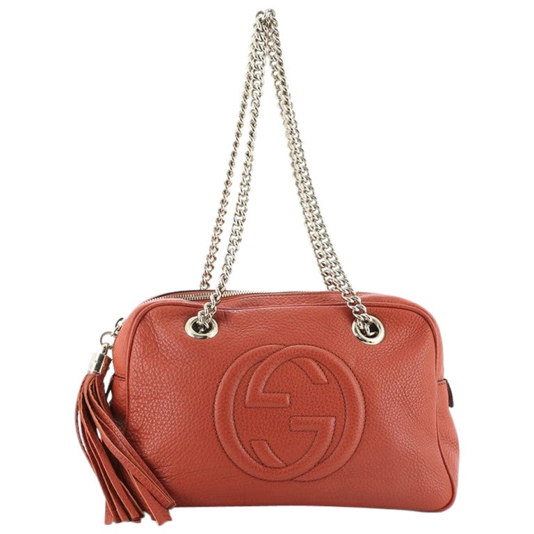Gucci Soho Chain Zip Shoulder Bag Leather Small at 1stDibs