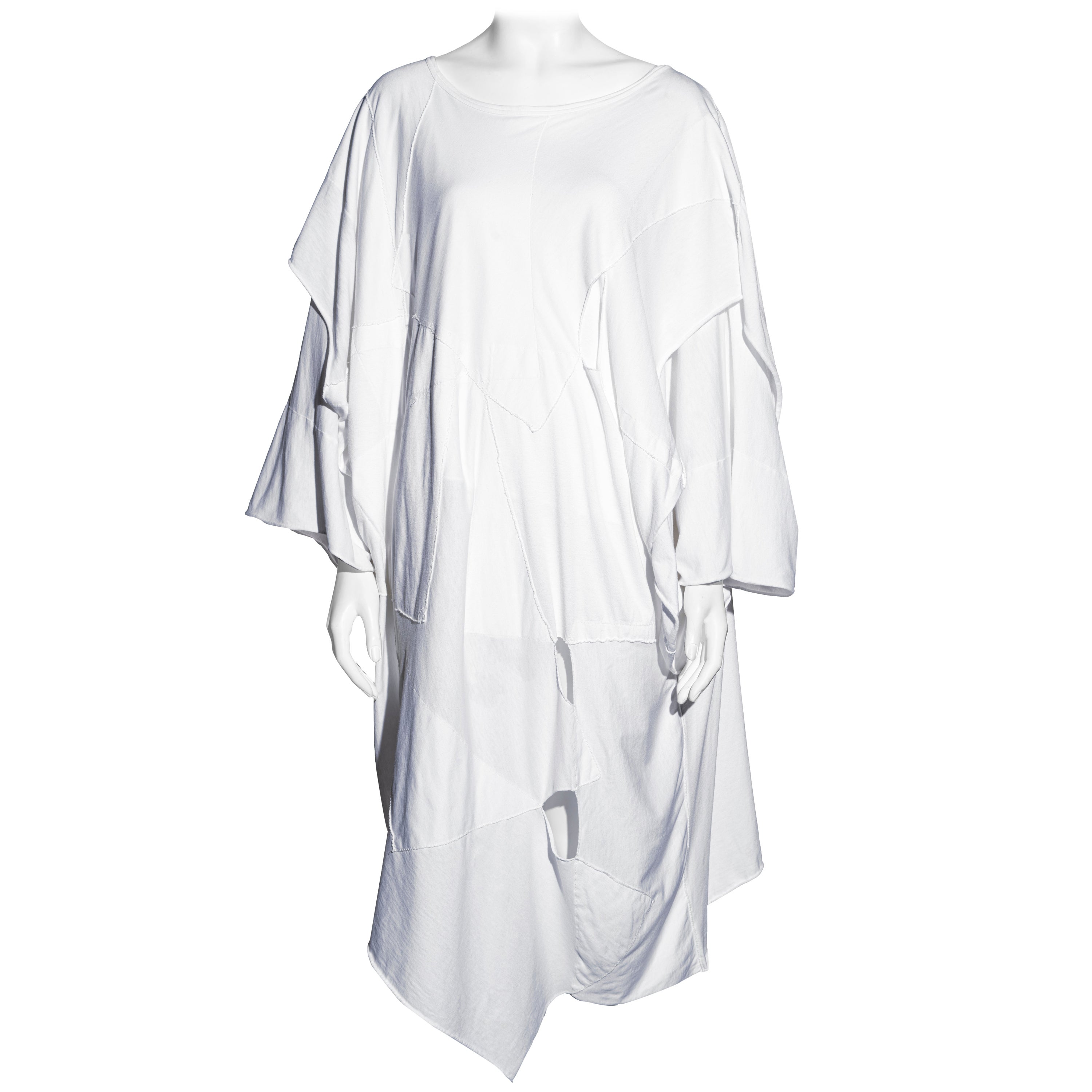 Comme des Garcons white oversized patchwork t-shirt dress, ss 1983