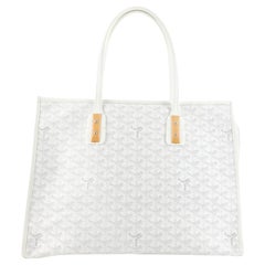 Goyard White/Green Goyardine Coated Canvas and Leather Saint Louis PM Tote  For Sale at 1stDibs