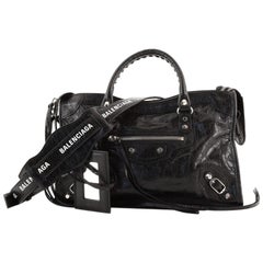 Balenciaga Logo Strap City Classic Studs Bag Leather Small