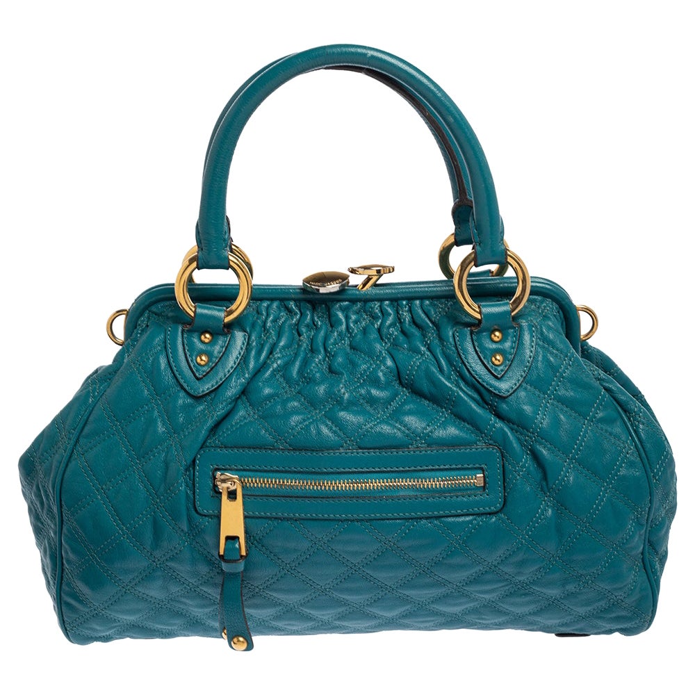 Marc Jacobs Green Quilted Leather Stam Satchel at 1stDibs