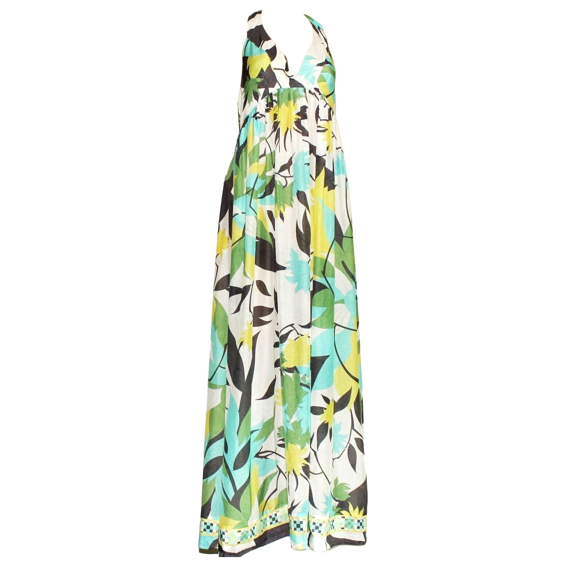 Amazing Emilio Pucci Signature Pastel Print Silk Mix Dress Gown