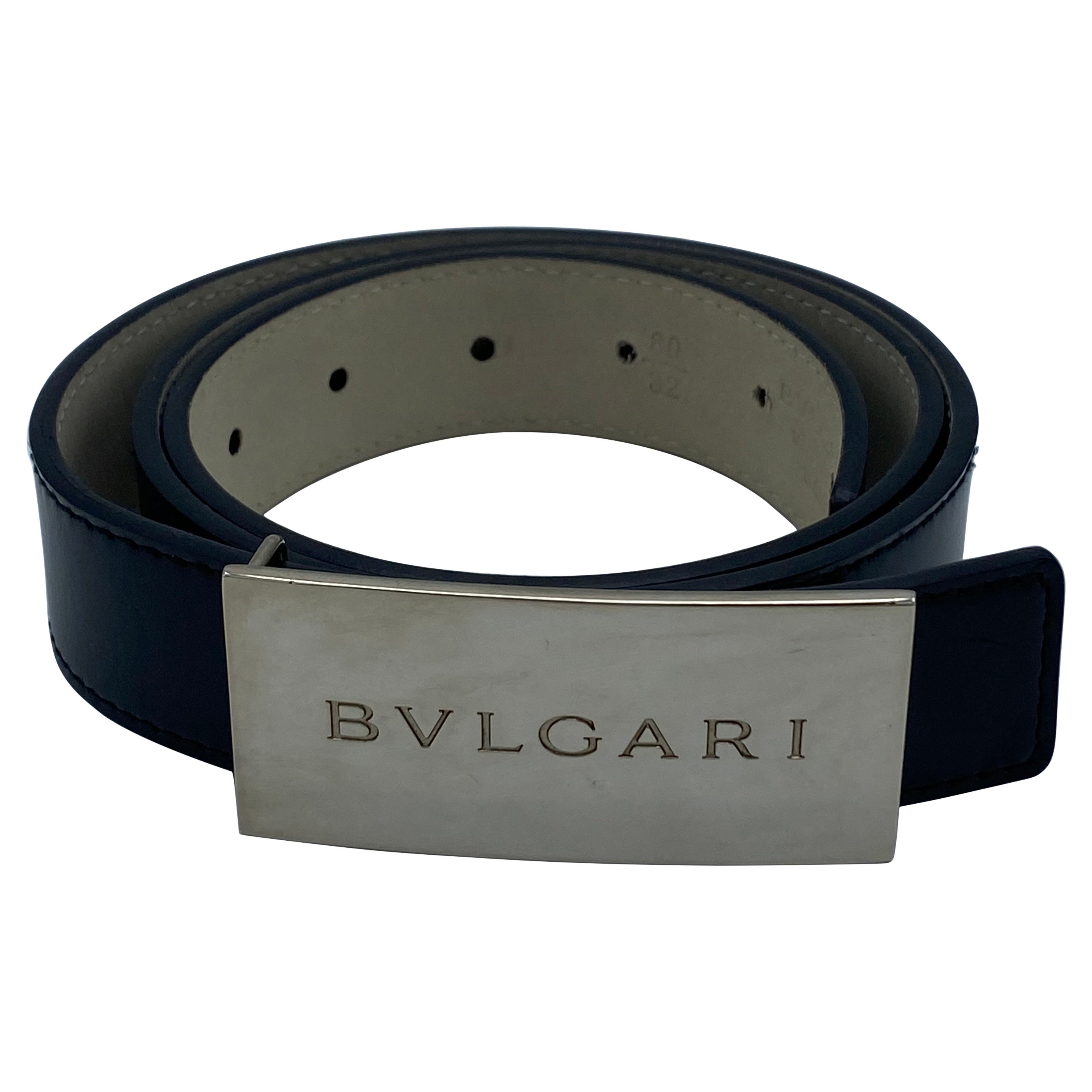 Bulgari Leather Belt, Size 80/32