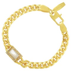 Studded Chain Cord Bracelet (Pearl)