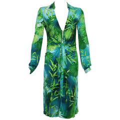Most Iconic Gianni Versace Jungle Printed Silk Dress Spring 2000