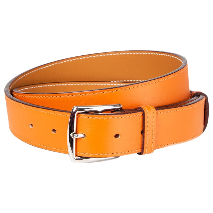 HERMES orange ETRIVIER 32mm Ceinture 100 Chamonix en vente