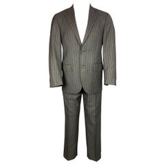 POLO by RALPH LAUREN Size 38 Charcoal & Grey Pinstripe Virgin Wool Suit