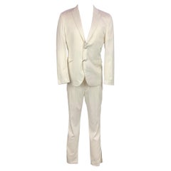 NEIL BARRETT Size 40 White Tencel Blend Notch Lapel Tuxedo Suit