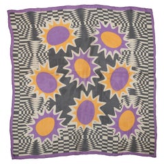 Dolce & Gabbana Purple & Multicolor Abstract Print Silk Scarf