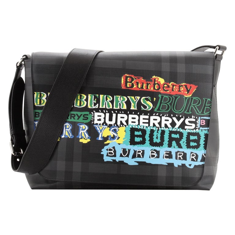 Burberry Burleigh Messenger House Check Canvas Medium at 1stDibs