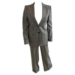 Dolce and Gabbana Wool Plaid Peak Lapel Blazer with Matching Pants Suit