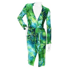 Gianni Versace Jersey-Kleid mit Druck F/S2000