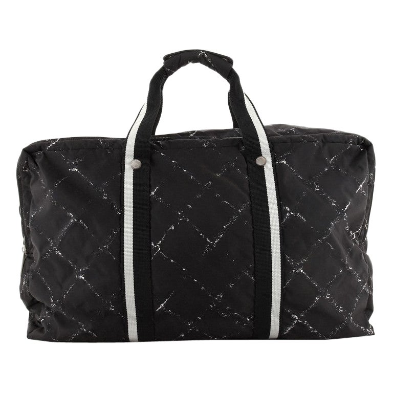 Chanel Travel Line Duffle Bag Printed Nylon Large
