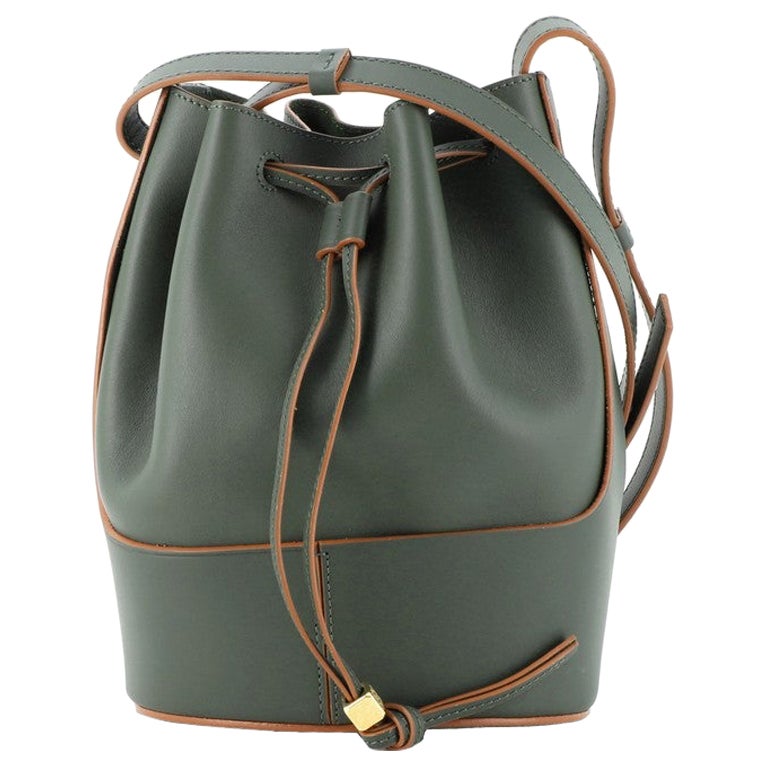 Loewe Balloon Leather and Canvas Bucket Bag