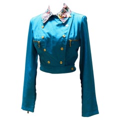 Vintage turquoise Jean Paul Gaultier double-breasted jacket