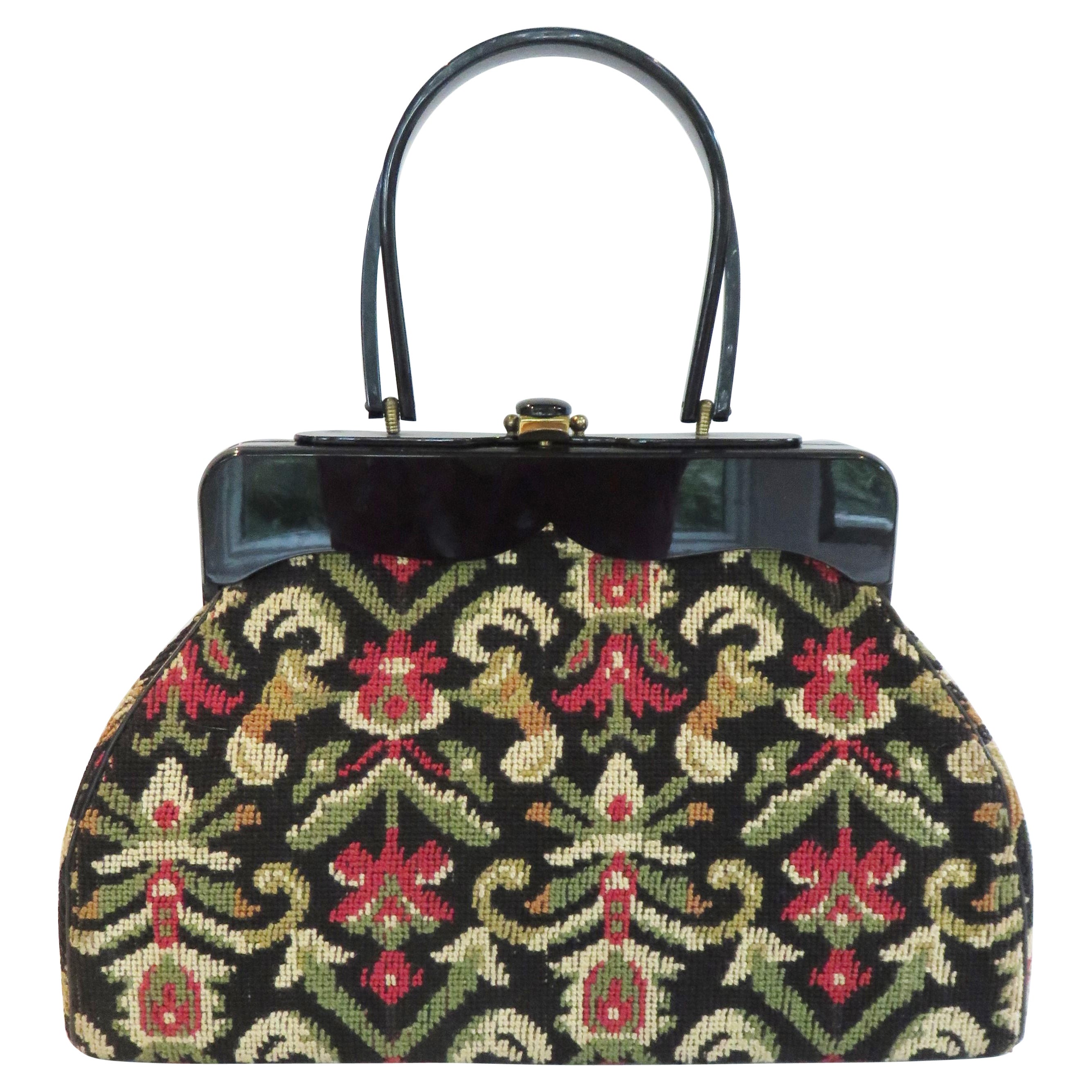 Vintage 1950s Mid Century "Carpet Bag" Handbag