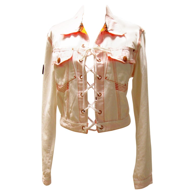 White Jean Paul Gaultier Lace-Up Jacket For Sale