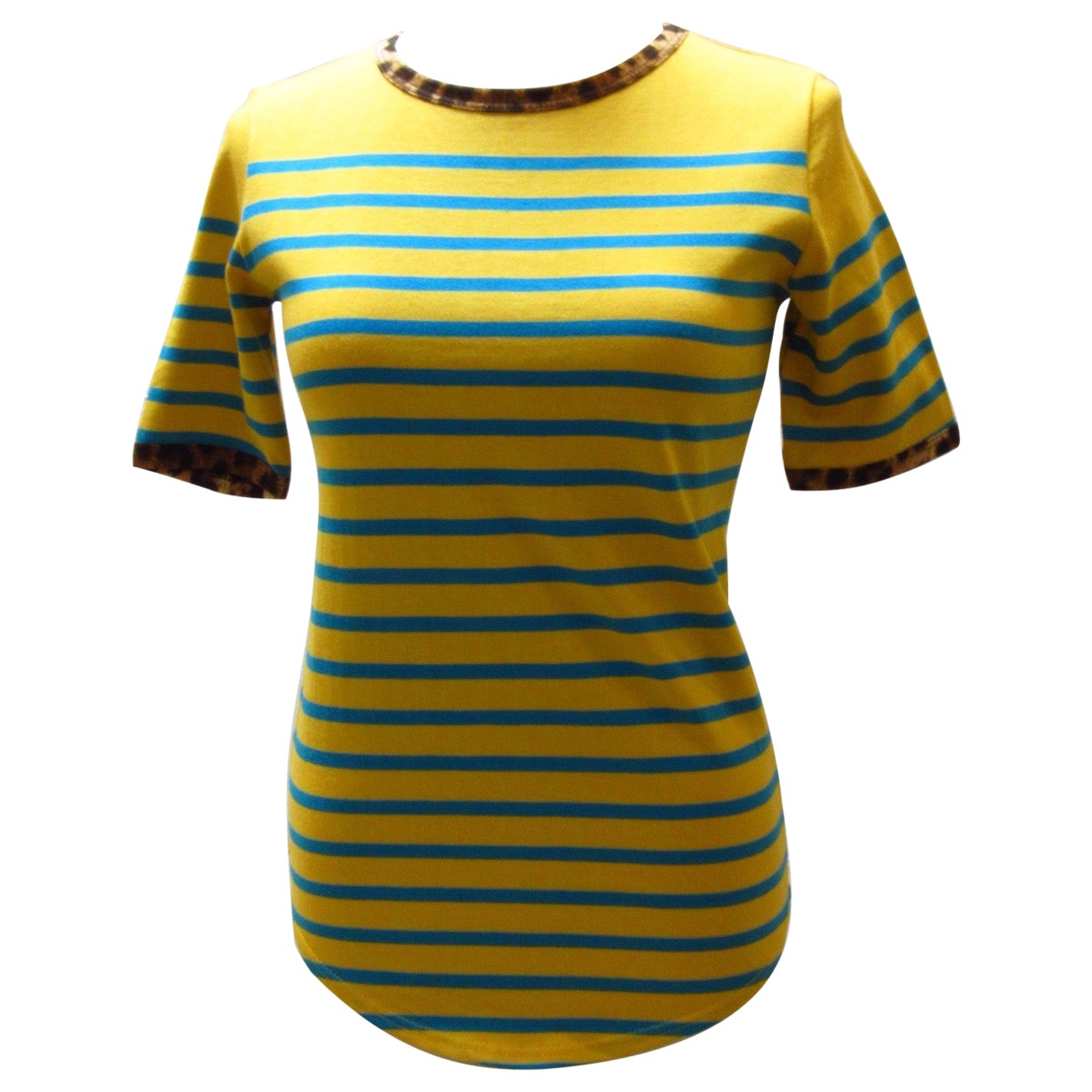 Jean-Paul Gaultier - T-shirt rayé jaune en vente