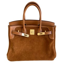 Hermès Grizzly Birkin 30 Bleu De Galice Ciel Grizzly Evercolor & Suede with  Permabrass Hardware - Bags - Kabinet Privé