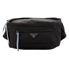 Prada Zip Pocket Waist Bag Tessuto with Studded Leather Medium