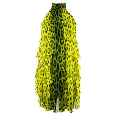 Vintage Tom Ford Yellow and Green Leopard Print Dress