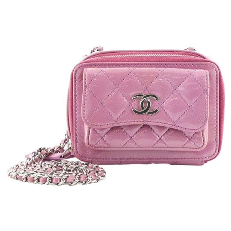 Chanel Pocket Box Camera Case Quilted Patent Mini