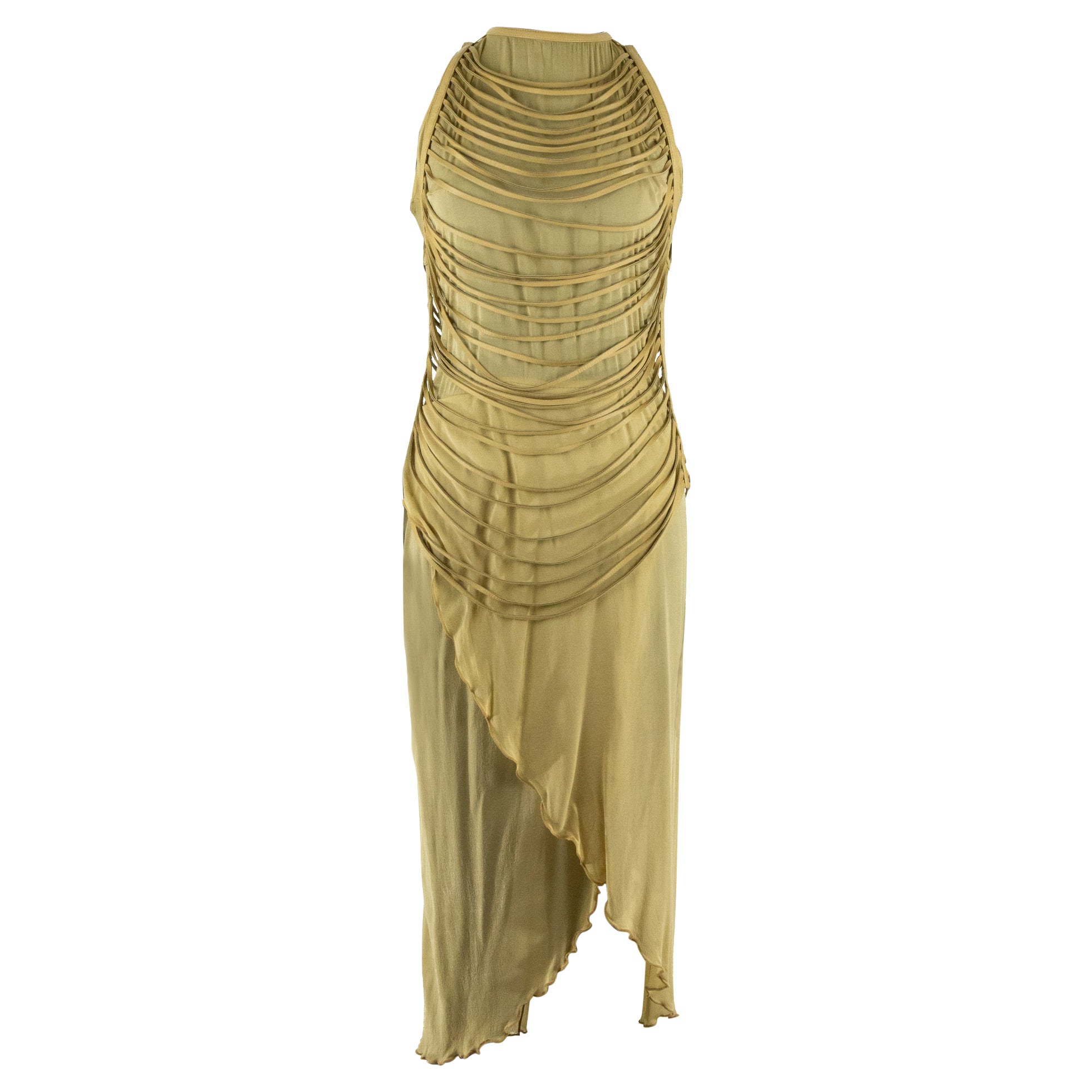 Jean Claude Jitrois Beige and Taupe Maxi Dress
