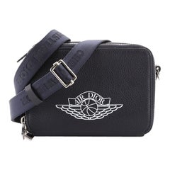 Used Christian Dior Air Jordan Double Zip Crossbody Pouch Printed Leather