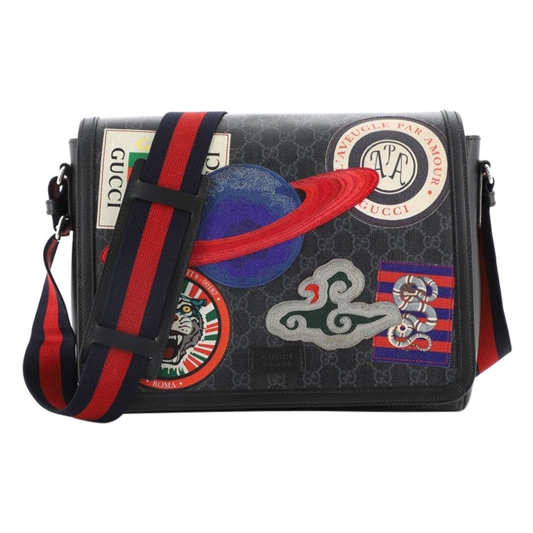 Gucci Night Courrier Flap Messenger GG Coated Canvas with Applique Large at  1stDibs