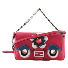 Fendi Monster Baguette Crystal Embellished Leather with Fur Micro