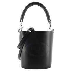 Prada Tambour Bucket Bag Leather with Metal and Wood