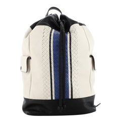 Bottega Veneta Mist Vialinea Backpack Leather with Intrecciato Detail