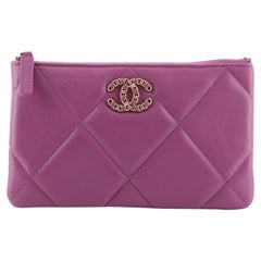 Chanel 19 O Case Pouch Quilted Goatskin Small at 1stDibs
