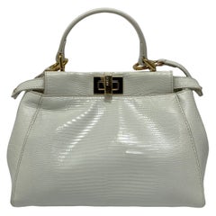 Fendi White Leather Peekaboo Bag