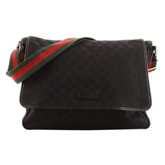 Gucci Web Strap Flap Messenger GG Canvas Medium