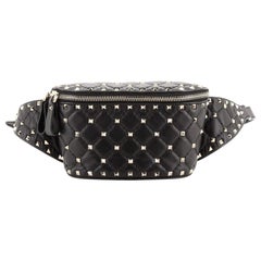 Valentino Rockstud Spike Belt Bag Quilted Leather Small