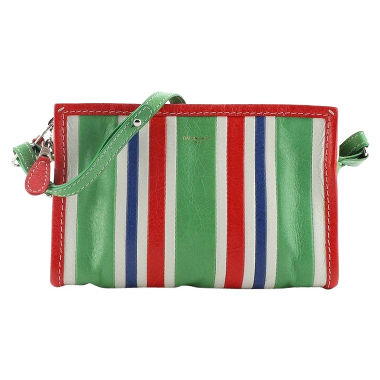 Balenciaga Bazar Crossbody Bag Striped Leather at 1stDibs | balenciaga red  paint, balenciaga striped bag