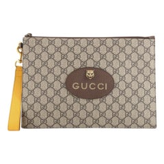 Gucci Neo Vintage Wristlet Pouch GG Coated Canvas