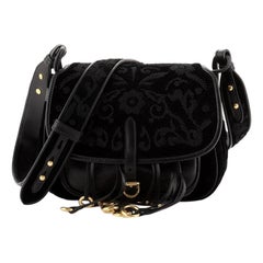 Prada Corsaire Messenger Bag Bestickter gesteppter Samt mit Leder