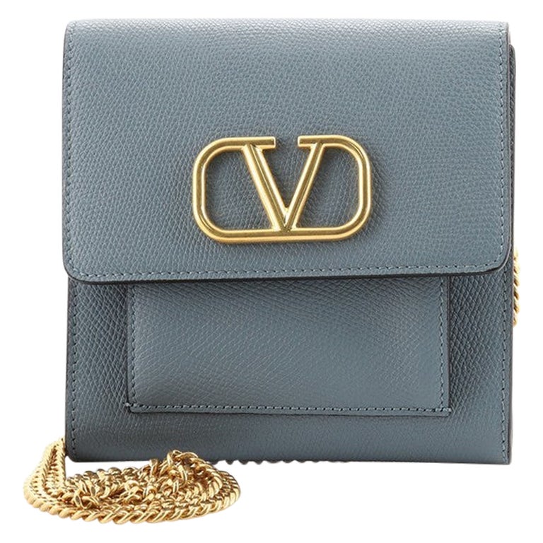 Valentino VLogo Front Pocket Chain Crossbody Bag Leather Mini at 1stDibs
