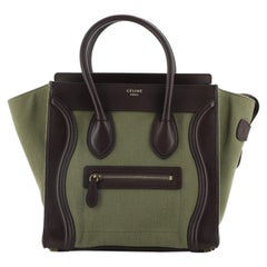 Celine Luggage Bag Canvas and Leather Micro