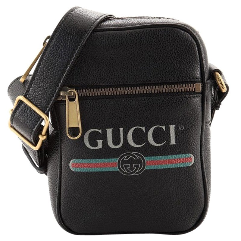 Gucci Black GG Canvas Hasler Crossbody Bag at 1stDibs
