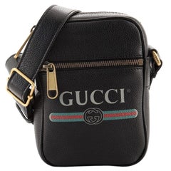 Gucci  Logo Zip Messenger Bag Printed Leather Mini