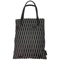 Au Depart  L'europe Black Monogram Reflective Tote Handbag