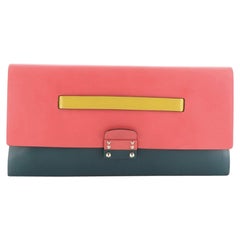 Valentino Mime Clutch Colorblock Leather