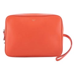 Celine Side Lock Dragonne Pouch Leather